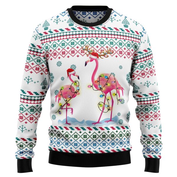 Flamingo Christmas Reunion Ugly Christmas Sweater Jezsport.com