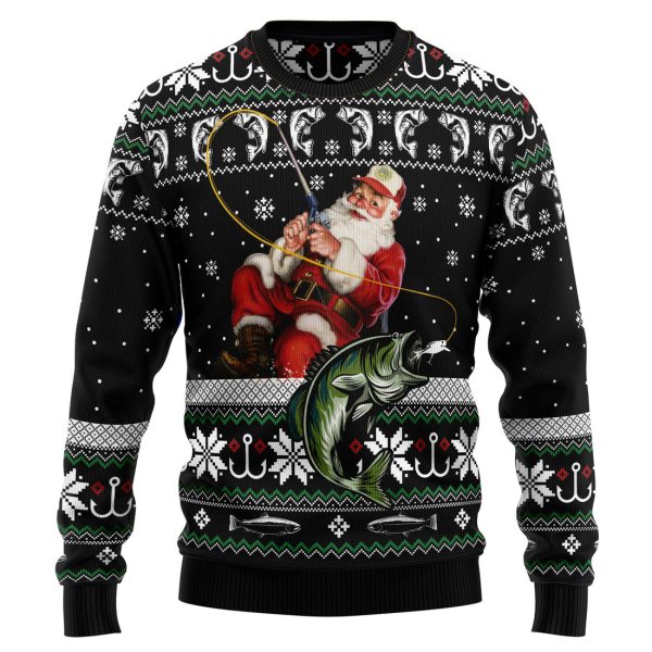 Santa Claus Fishing Ugly Christmas Sweater , Christmas Gift Jezsport.com