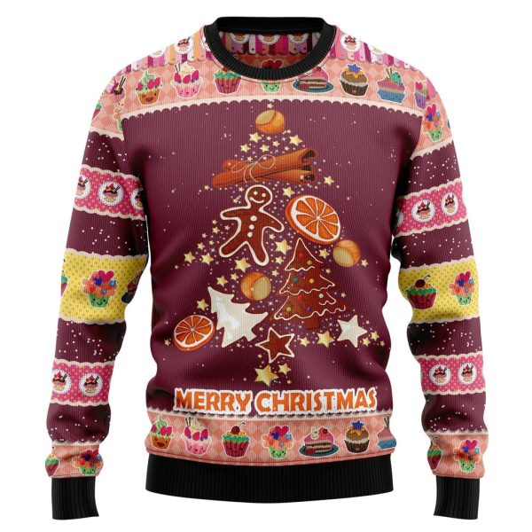 Gingerbread Christmas Tree Ugly Christmas Sweater For Men & Women Christmas Gift Sweater Jezsport.com