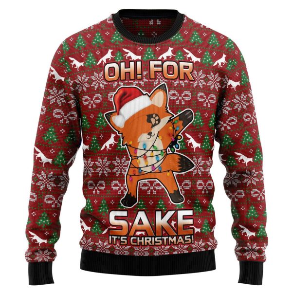 Oh For Fox Sake Ugly Christmas Sweater For Men & Women Christmas Gift Sweater Jezsport.com