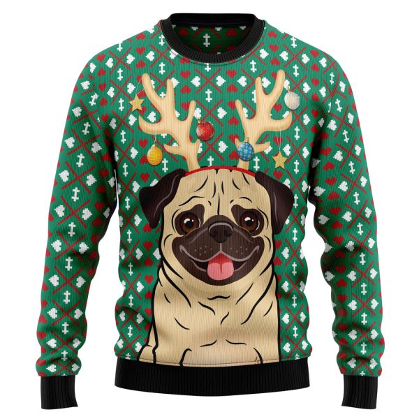 Reindeer Pug Christmas Ugly Christmas Sweater , Christmas Gift Jezsport.com