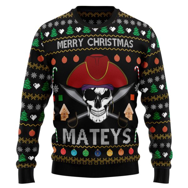 Pirate Skull Ugly Ugly Christmas Sweater Jezsport.com