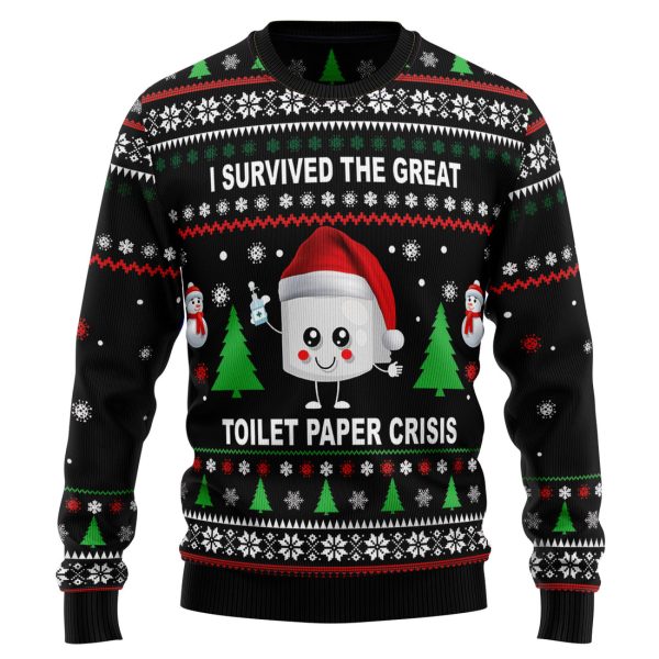 I Survived The Great Toilet Paper Crisis Ugly Christmas Sweater Jezsport.com