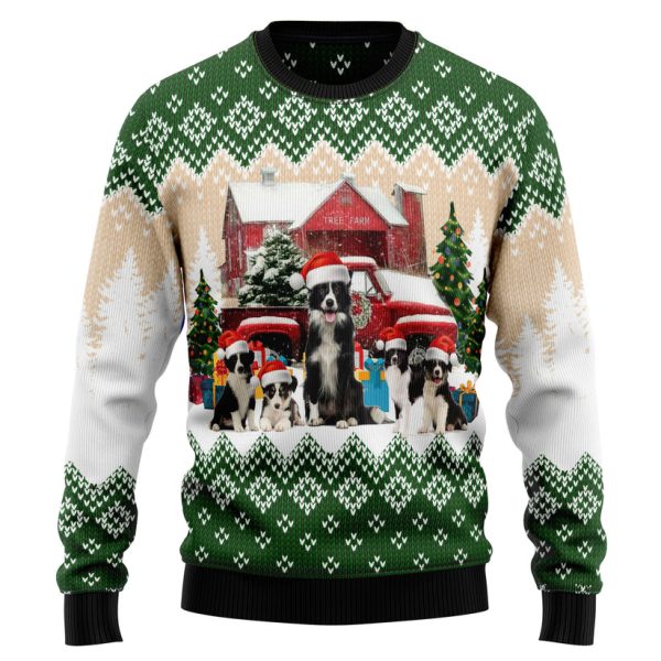 Border Collie Let It Snow Ugly Christmas Sweater Jezsport.com