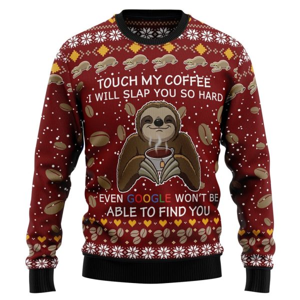 Sloth Coffee Ugly Christmas Sweater For Men & Women Christmas Gift Sweater Jezsport.com