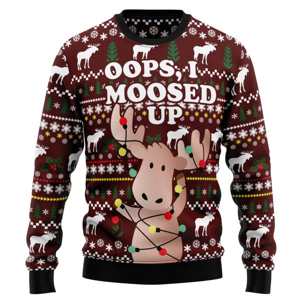 Oops, I Moosed Up Ugly Christmas Sweater , Christmas Gift Jezsport.com