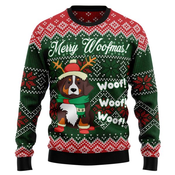 Bernese Mountain Dog Woofmas Ugly Christmas Sweater , Christmas Gift Jezsport.com