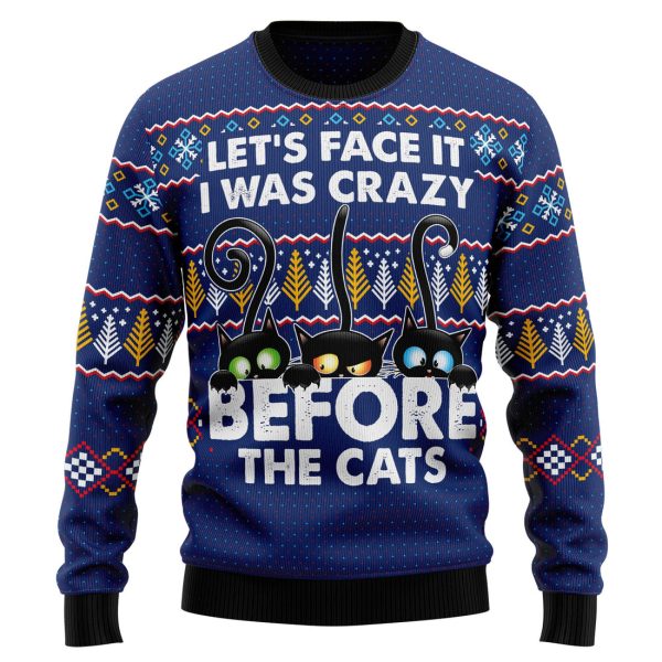 Crazy Cat Ugly Christmas Sweater Jezsport.com