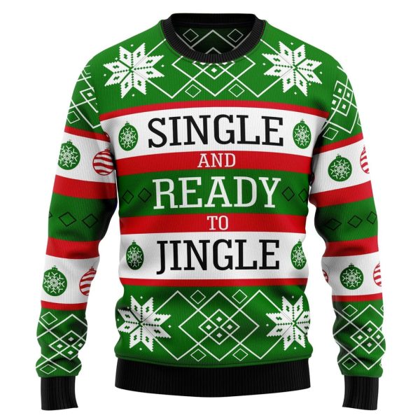 Single Ready To Jingle Ugly Christmas Sweater For Men & Women Christmas Gift Sweater Jezsport.com