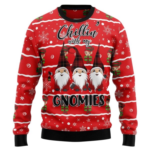 Chillin With My Gnomies Ugly Christmas Sweater For Men & Women Christmas Gift Sweater Jezsport.com