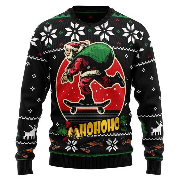 Santa Claus Skateboard Ugly Christmas Sweater , Christmas Gift Jezsport.com