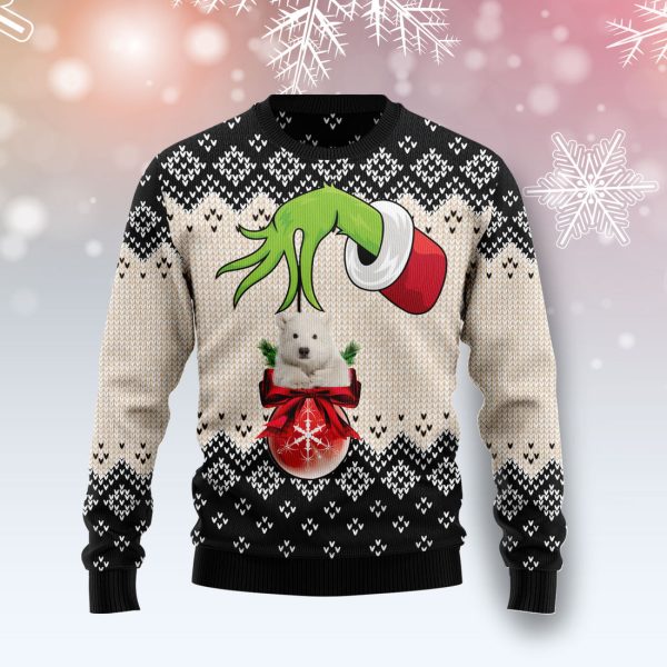 Polar Bear Xmas Ball Ugly Christmas Sweater Jezsport.com