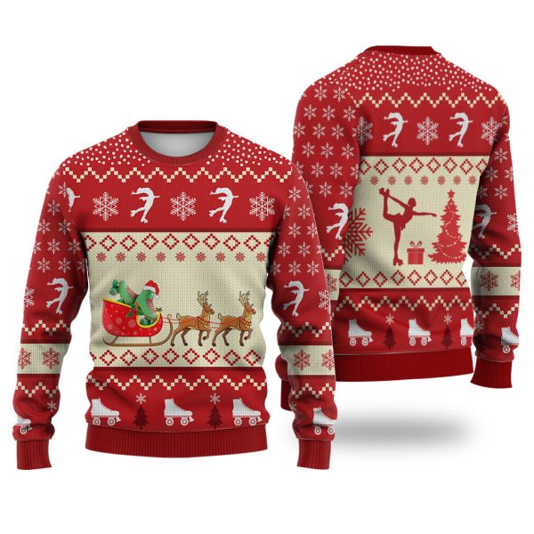 Roller Skating Reindeer Christmas Sweater Best Gift For Christmas Jezsport.com