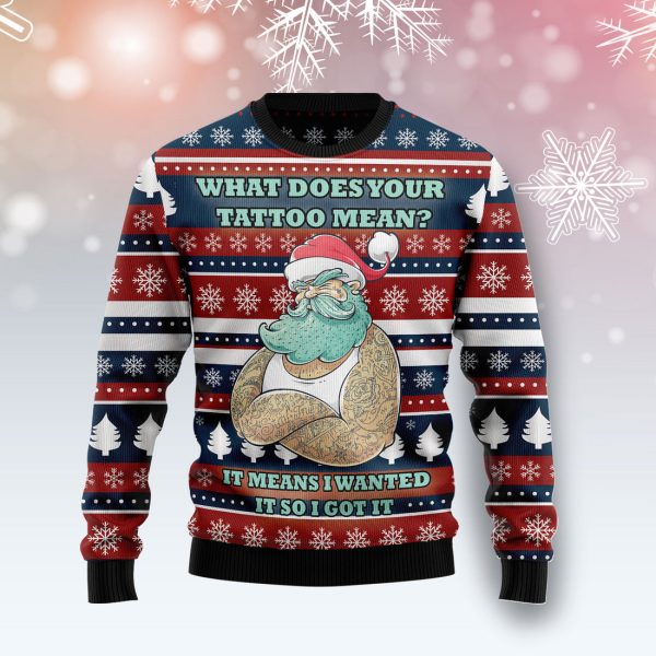 Santa Clause Love Tattoo - Ugly Christmas Sweater , Christmas Gift Jezsport.com