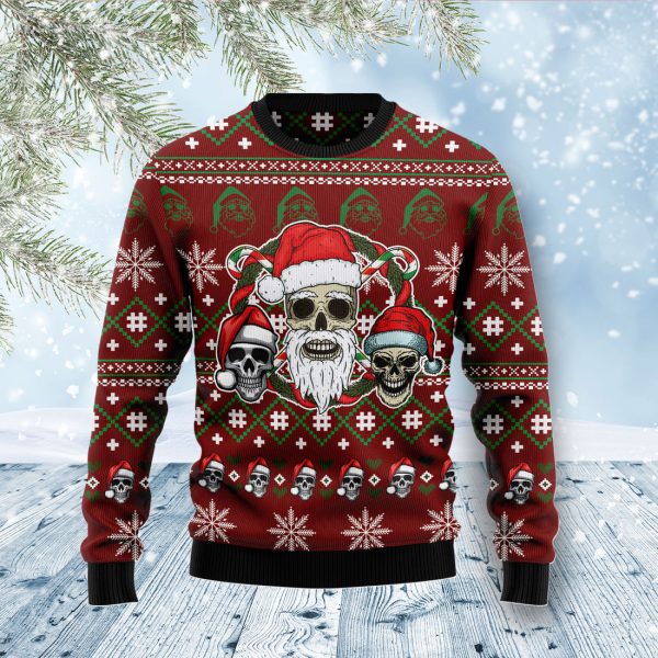 Santa Skull Ugly Christmas Sweater Jezsport.com