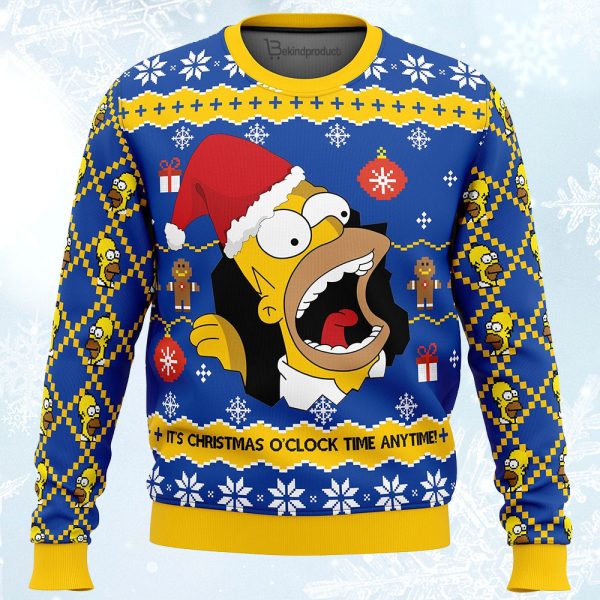 Santa Homer The Simpsons Ugly Christmas Sweater For Men & Women Christmas Gift Sweater Jezsport.com