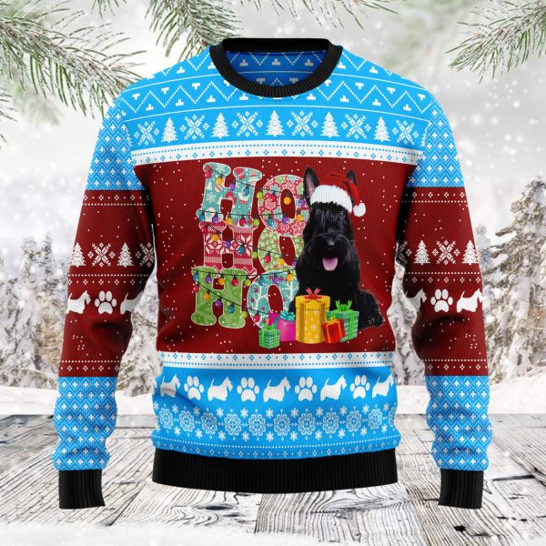 HoHoHo Scottish Terrier - Ugly Christmas Sweater Jezsport.com