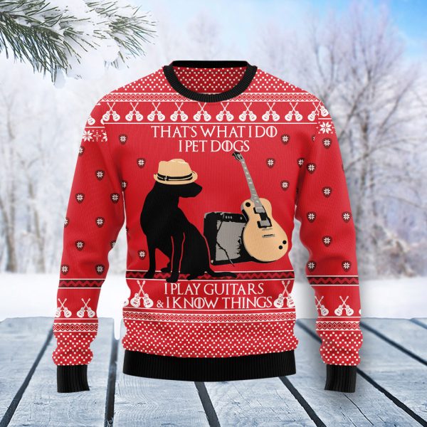 Dog Guitar Christmas Ugly Christmas Sweater Jezsport.com