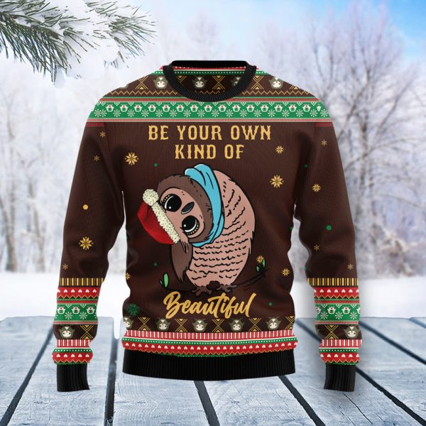 Owl Beautiful Ugly Christmas Sweater Jezsport.com