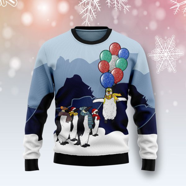 Penguin Christmas Balloon Ugly Christmas Sweater , Christmas Gift Jezsport.com