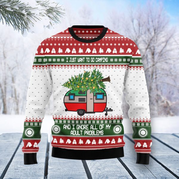 Camping Christmas Ugly Christmas Sweater Jezsport.com