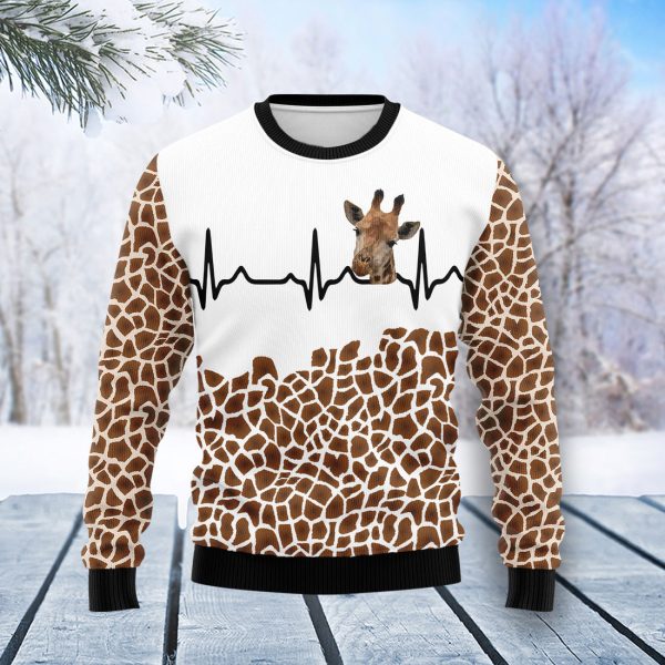 Giraffe Heart Ugly Christmas Sweater Jezsport.com