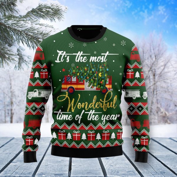 Firefighter Wonderful Time Ugly Christmas Sweater , Christmas Gift Jezsport.com