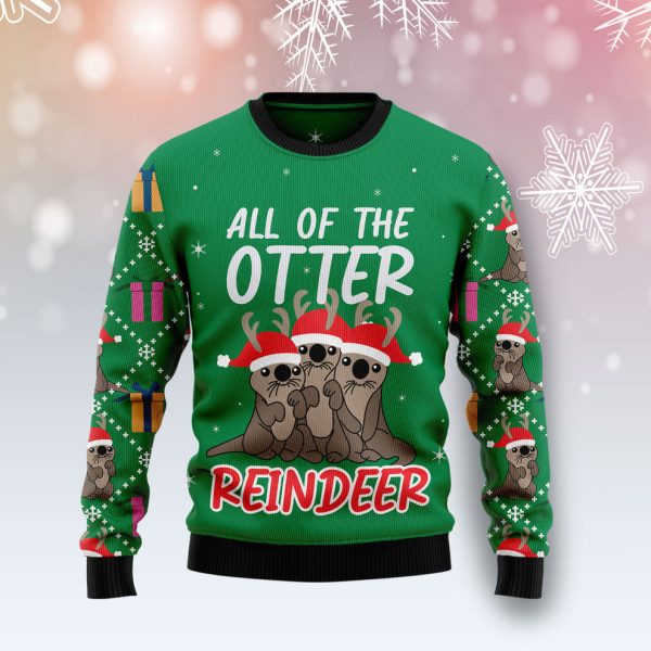 Otter Reindeer Ugly Christmas Sweater, Christmas Gift Jezsport.com