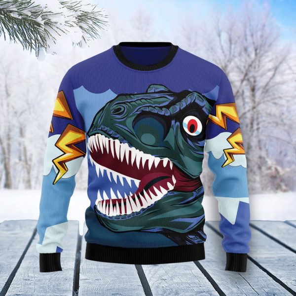 Dinosaur Face Ugly Christmas Sweater, Christmas Gift Jezsport.com