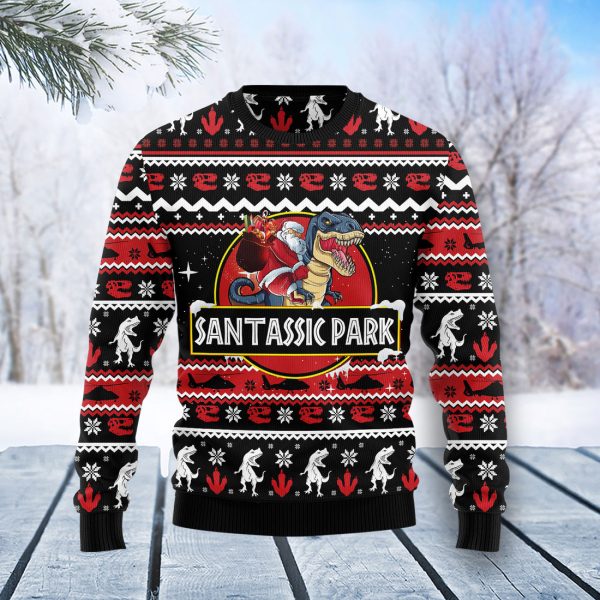 Santassic Park Ugly Christmas Sweater Jezsport.com