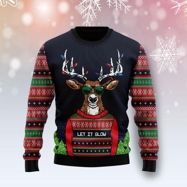 Deer Let It Glow Ugly Christmas Sweater , Christmas Gift Jezsport.com