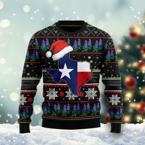 Texas Bluebonnet Ugly Christmas Sweater Jezsport.com