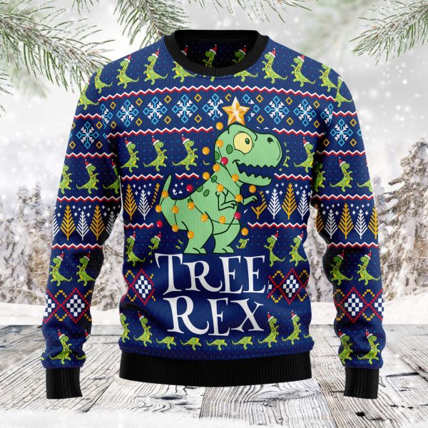 Tree rex - Ugly Christmas Sweater Jezsport.com