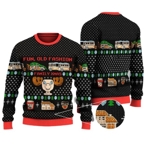 Fun Old Fashion Family Xmas Ugly Christmas Sweater For Men & Women Christmas Gift Sweater Jezsport.com