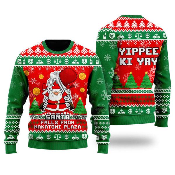 Santa Falls From Nakatomi Plaza Ugly Christmas Sweater For Men & Women Christmas Gift Sweater Jezsport.com