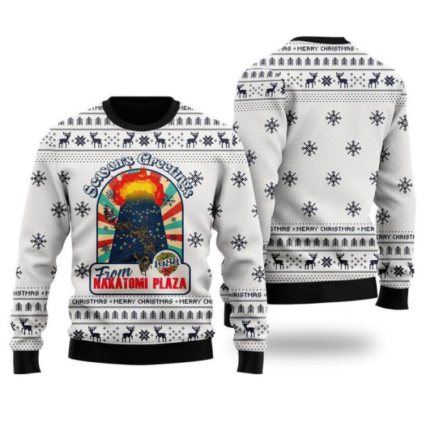 Season Greeting From Nakatomi Plaza Ugly Christmas Sweater For Men & Women Christmas Gift Sweater Jezsport.com