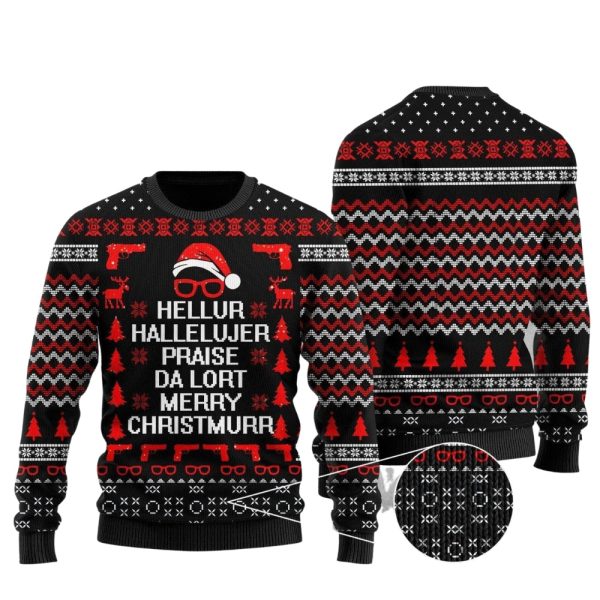 Hellur Hallelujer Praise Da Lort Merry Christmas Ugly Christmas Sweater For Men & Women Christmas Gift Sweater Jezsport.com