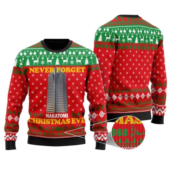 Never Forget Nakatomi Plaza Ugly Christmas Sweater For Men & Women Christmas Gift Sweater Jezsport.com