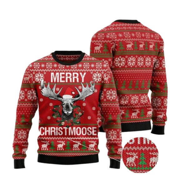 Moose Ugly Christmas Sweater For Men & Women Christmas Gift Sweater Jezsport.com