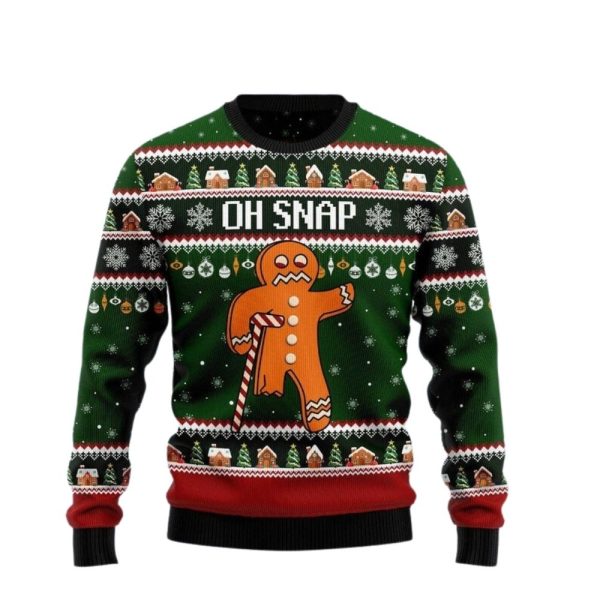 Oh Snap Gingerbread Ugly Christmas Sweater For Men & Women Christmas Gift Sweater Jezsport.com