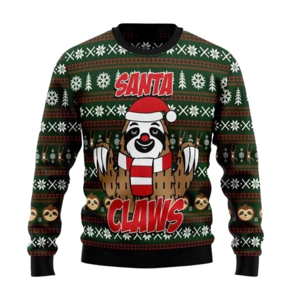 Sloth Santa Claws Ugly Christmas Sweater For Men & Women Christmas Gift Sweater Jezsport.com