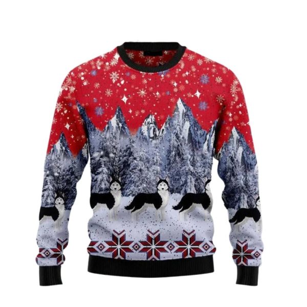 Siberian Husky Snow Ugly Christmas Sweater For Men & Women Christmas Gift Sweater Jezsport.com