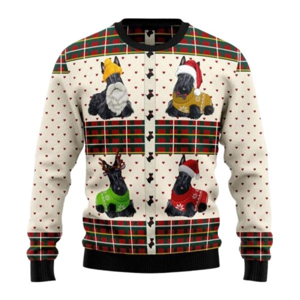 Scottish Terriers Xmas Ugly Christmas Sweater For Men & Women Christmas Gift Sweater Jezsport.com