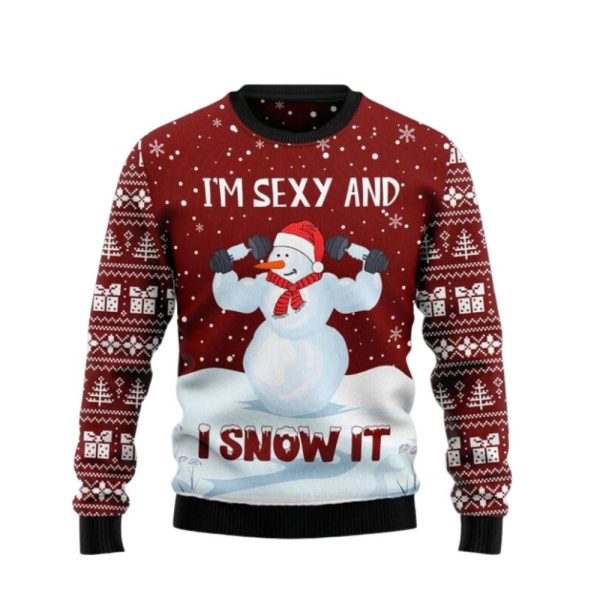 Snowman Christmas Funny Ugly Christmas Sweater For Men & Women Christmas Gift Sweater Jezsport.com