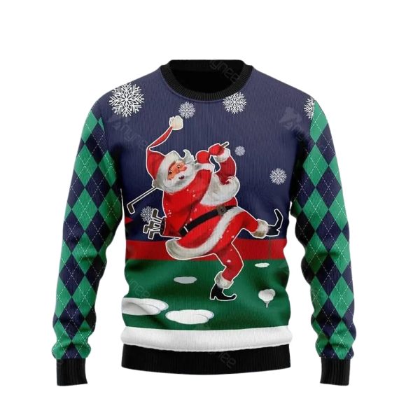 Santa Golfer Ugly Christmas Sweater For Men & Women Christmas Gift Sweater Jezsport.com