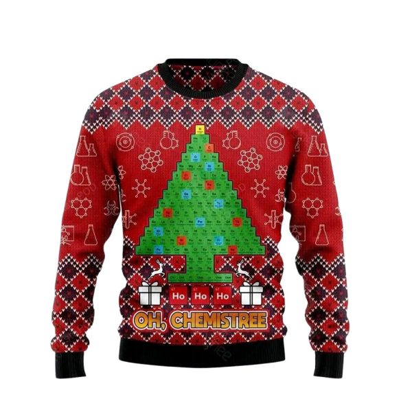 Ho Ho Ho Oh Chemistree Periodic Table Ugly Christmas Sweater For Men & Women Christmas Gift Sweater Jezsport.com