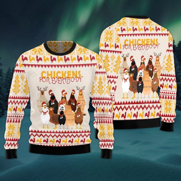 Chicken For Everybody Funny Ugly Christmas Sweater For Men & Women Christmas Gift Sweater Jezsport.com