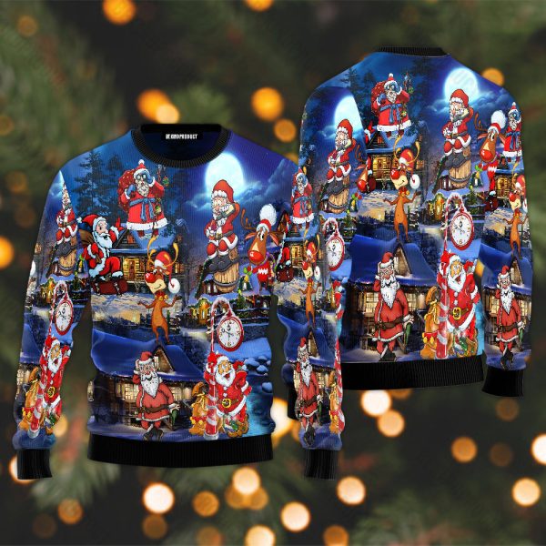 Funny Christmas Santa Claus Ugly Christmas Sweater For Men & Women Christmas Gift Sweater Jezsport.com