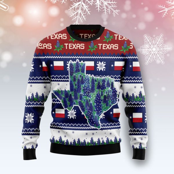 Awesome Texas Bluebonnet Ugly Christmas Sweater Jezsport.com