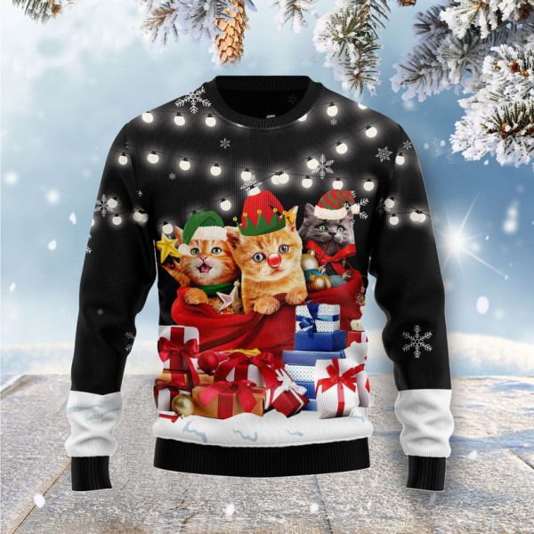 Cat Gifts Noel Ugly Christmas Sweater Jezsport.com